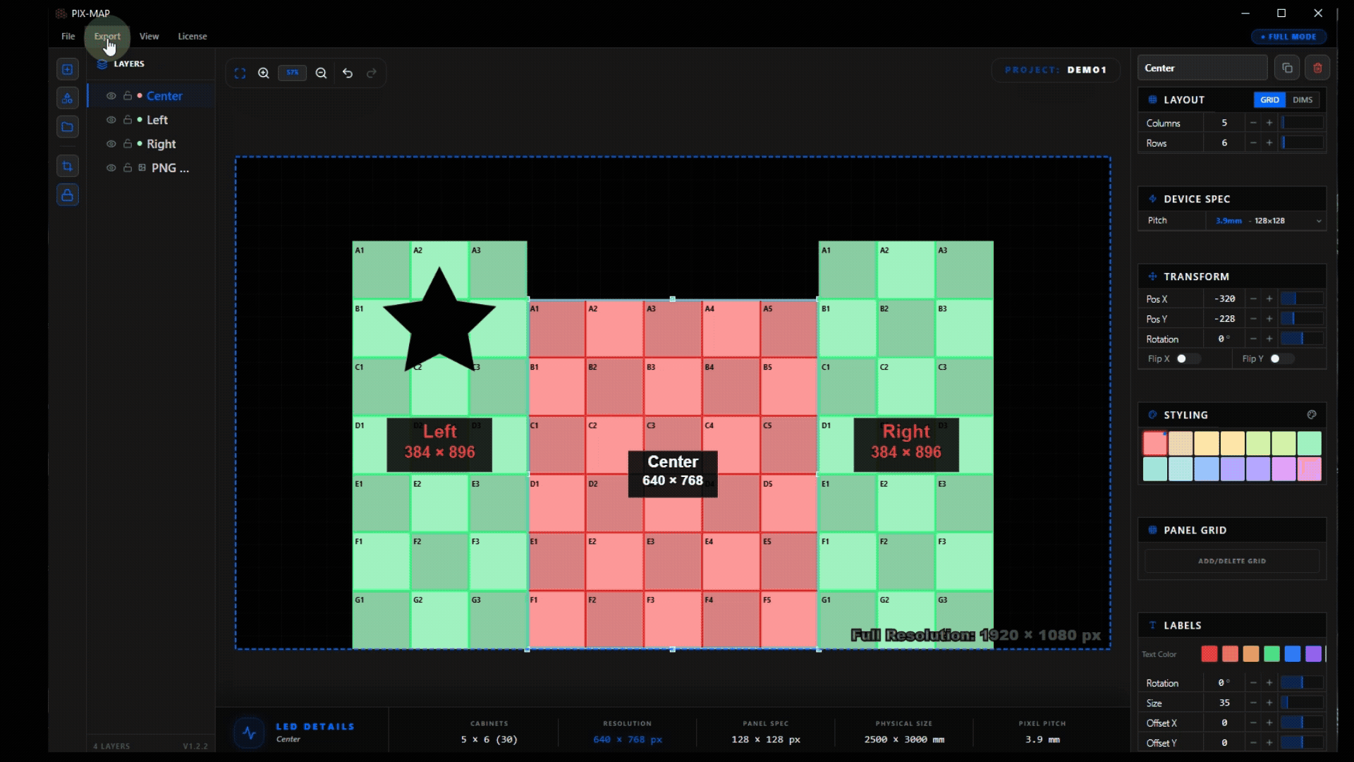 Step 14, Exporting the layout